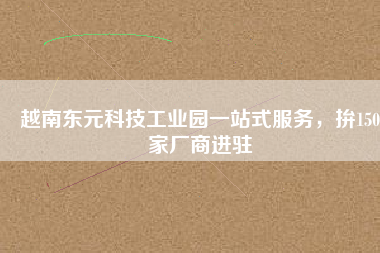 越南東元科技工業園一站式服務，拚150家廠商進駐