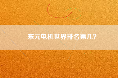 東元電機(jī)世界排名第幾?