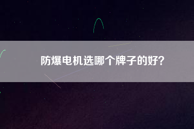 防爆電機(jī)選哪個(gè)牌子的好?