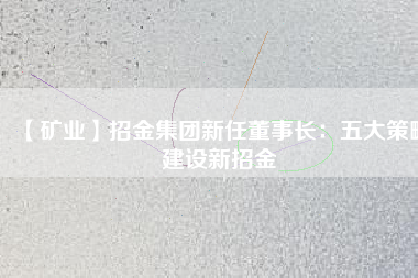 【礦業】招金集團新任董事長:五大策略建設新招金