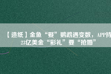 【造紙】金魚“娶”鸚鵡遇變數,APP持123億美金“彩禮”要“搶婚”