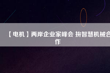 【電機(jī)】兩岸企業(yè)家峰會(huì) 拚智慧機(jī)械合作