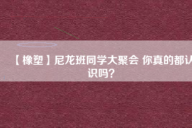 【橡塑】尼龍班同學大聚會 你真的都認識嗎?
