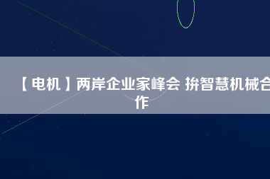 【電機(jī)】兩岸企業(yè)家峰會(huì) 拚智慧機(jī)械合作
