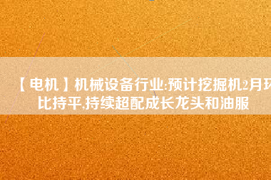 【電機】機械設備行業(yè):預計挖掘機2月環(huán)比持平,持續(xù)超配成長龍頭和油服