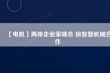 【電機(jī)】兩岸企業(yè)家峰會(huì) 拚智慧機(jī)械合作