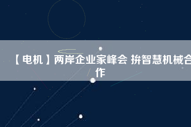 【電機(jī)】兩岸企業(yè)家峰會(huì) 拚智慧機(jī)械合作