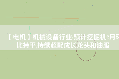 【電機】機械設備行業(yè):預計挖掘機2月環(huán)比持平,持續(xù)超配成長龍頭和油服