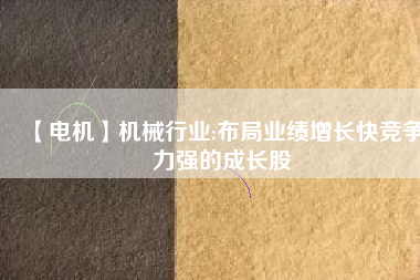 【電機】機械行業:布局業績增長快競爭力強的成長股