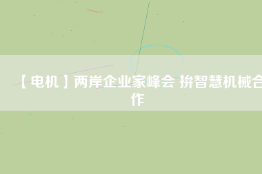【電機(jī)】兩岸企業(yè)家峰會(huì) 拚智慧機(jī)械合作