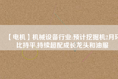 【電機】機械設備行業(yè):預計挖掘機2月環(huán)比持平,持續(xù)超配成長龍頭和油服
