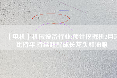 【電機】機械設備行業(yè):預計挖掘機2月環(huán)比持平,持續(xù)超配成長龍頭和油服