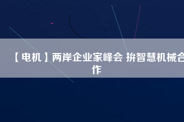 【電機(jī)】兩岸企業(yè)家峰會(huì) 拚智慧機(jī)械合作