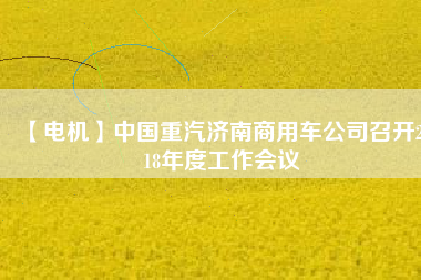 【電機】中國重汽濟南商用車公司召開2018年度工作會議