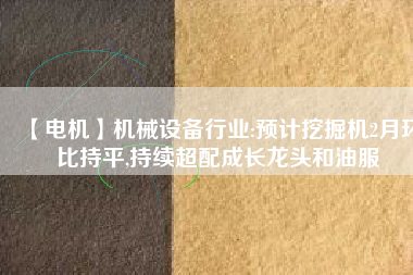 【電機】機械設備行業(yè):預計挖掘機2月環(huán)比持平,持續(xù)超配成長龍頭和油服