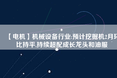 【電機】機械設備行業(yè):預計挖掘機2月環(huán)比持平,持續(xù)超配成長龍頭和油服