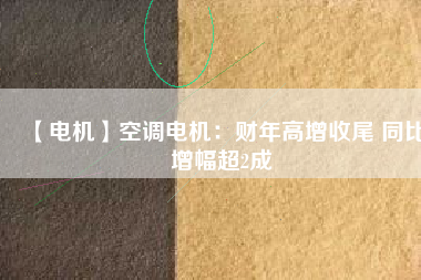 【電機】空調電機:財年高增收尾 同比增幅超2成