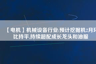 【電機】機械設備行業(yè):預計挖掘機2月環(huán)比持平,持續(xù)超配成長龍頭和油服