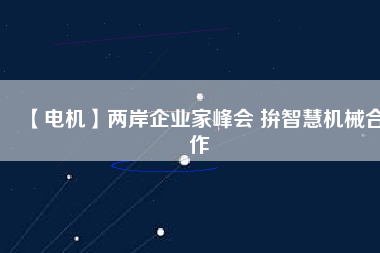 【電機(jī)】兩岸企業(yè)家峰會(huì) 拚智慧機(jī)械合作