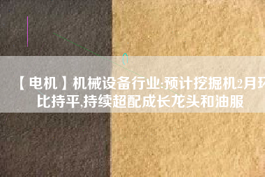 【電機】機械設備行業(yè):預計挖掘機2月環(huán)比持平,持續(xù)超配成長龍頭和油服