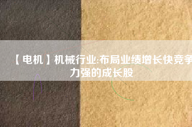 【電機】機械行業:布局業績增長快競爭力強的成長股