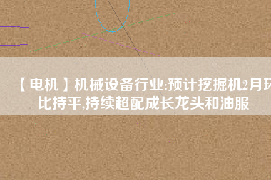 【電機】機械設備行業(yè):預計挖掘機2月環(huán)比持平,持續(xù)超配成長龍頭和油服