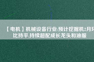 【電機】機械設備行業(yè):預計挖掘機2月環(huán)比持平,持續(xù)超配成長龍頭和油服