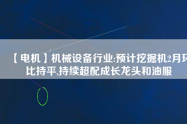 【電機】機械設備行業(yè):預計挖掘機2月環(huán)比持平,持續(xù)超配成長龍頭和油服