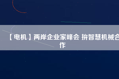 【電機(jī)】兩岸企業(yè)家峰會(huì) 拚智慧機(jī)械合作