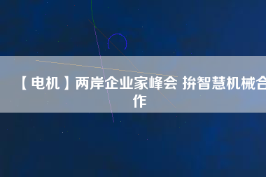 【電機(jī)】兩岸企業(yè)家峰會(huì) 拚智慧機(jī)械合作