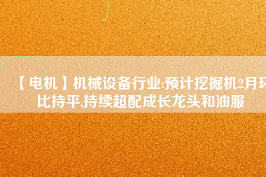 【電機】機械設備行業(yè):預計挖掘機2月環(huán)比持平,持續(xù)超配成長龍頭和油服