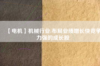 【電機】機械行業:布局業績增長快競爭力強的成長股