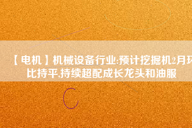 【電機】機械設備行業(yè):預計挖掘機2月環(huán)比持平,持續(xù)超配成長龍頭和油服