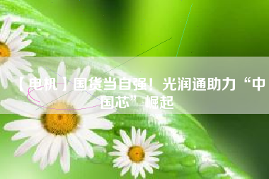 【電機】國貨當自強!光潤通助力“中國芯”崛起